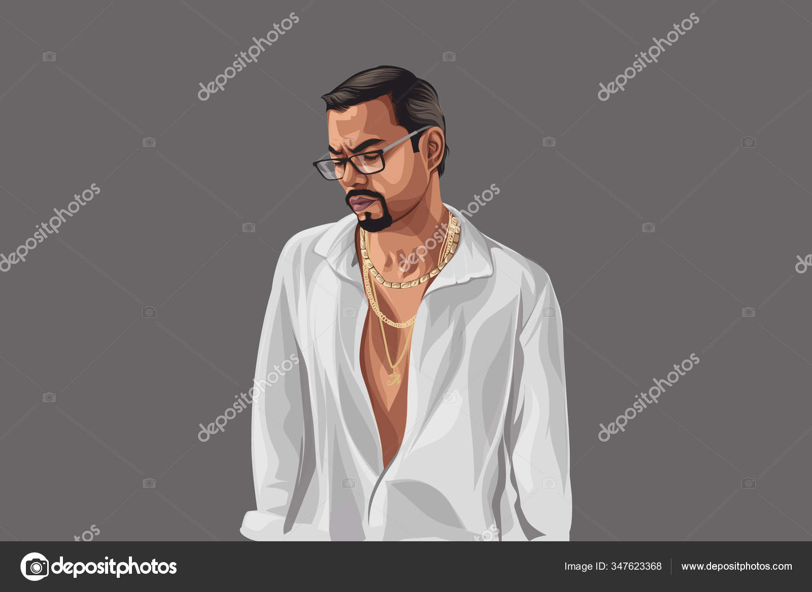 Vector Cartoon Illustration Punjabi Singer Rapper Bohemia Wearing Glasses  Isolated Stock Vector Image by ©F1Digitals #347623368