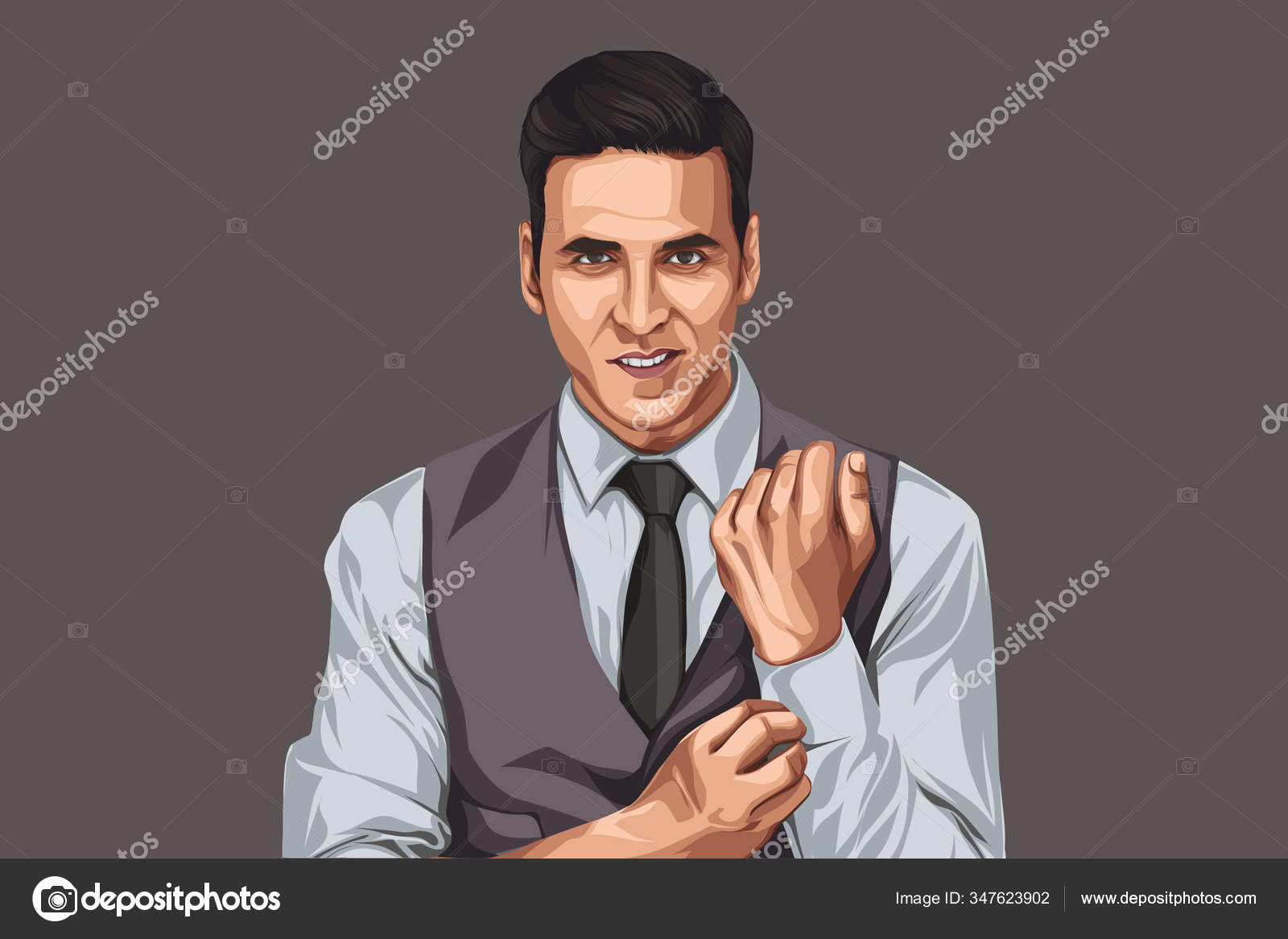 Vector Cartoon Illustration Actor Akshay Kumar Isolated Colored Background  Stock Vector Image by ©F1Digitals #347623902