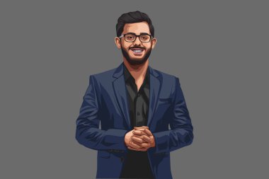 Carry Minati 'nin vektör karikatür çizimi. Renkli bir arkaplanda izole edilmiş. 