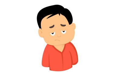 Tembel çocuğun vektör çizimi. Beyaz arkaplanda izole.