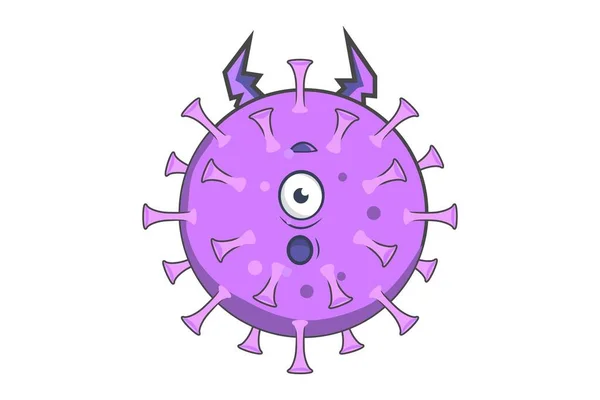 Ilustración Dibujos Animados Vectoriales Expresión Impactante Del Virus Corona Aislado — Vector de stock