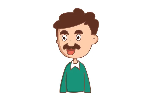 Vector Ilustración Dibujos Animados Del Hombre Molesto Aislado Sobre Fondo — Vector de stock