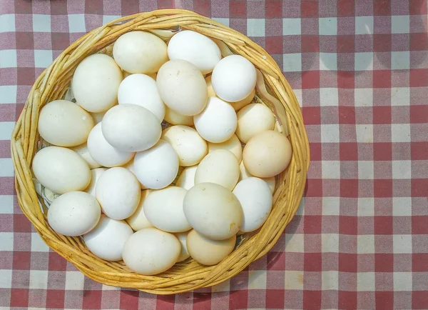Kycklingägg i en korg — Stockfoto