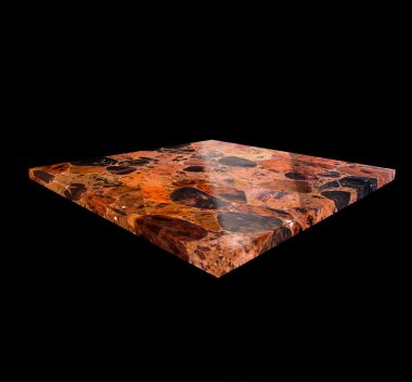 Siyah bir zemin üzerine bir Obsidian plaka görünümü 