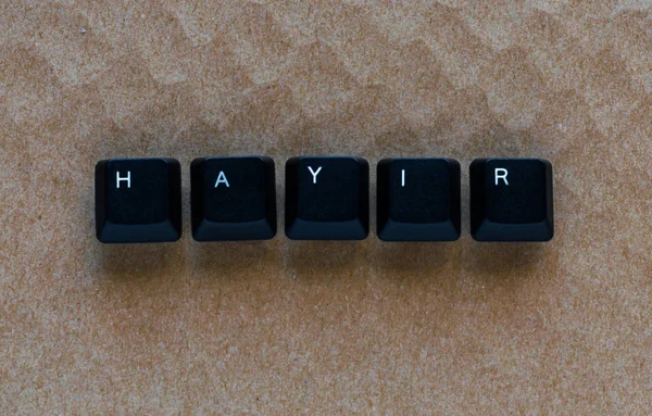 Word "NO" meaning "HAYIR" in Turkish written with keyboard key — Stock Photo, Image