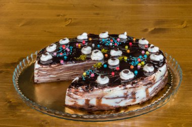 Mille krep, dilimlenmiş 