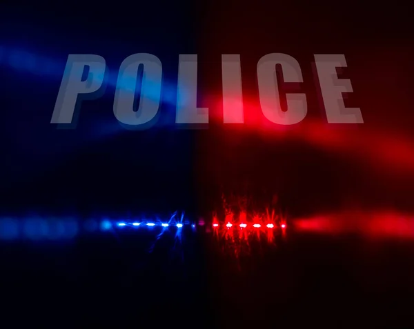 Polis metnin kırmızı ve Mavi ışıklar üzerinde