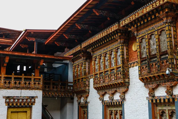 Templo Punakha Dzong (Pungthang Dechen Phodrang Dzong Palacio de la Gran Felicidad), Bután. —  Fotos de Stock