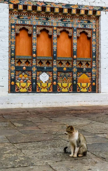 Templo de Punakha Dzong (Pungthang Dechen Phodrang Dzong - Palácio da Grande Felicidade), Butão. — Fotografia de Stock