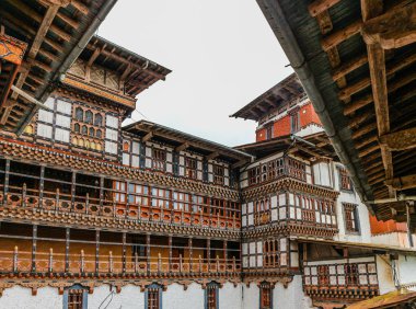 Trongsa Dzong, en eski Dzongs Bumthang, Bhutan, iç görünüş
