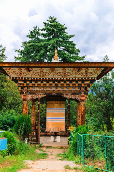 Buddhist prayer wheel in Wangdue Phodrang, Bhutan