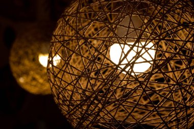 Ev için dekoratif pamuk top lambası, yatak odası dekorasyonu.