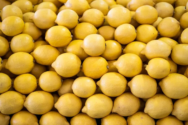 Top View Dari Lemon Organik Segar Dijual Pasar Grosir Lokal — Stok Foto