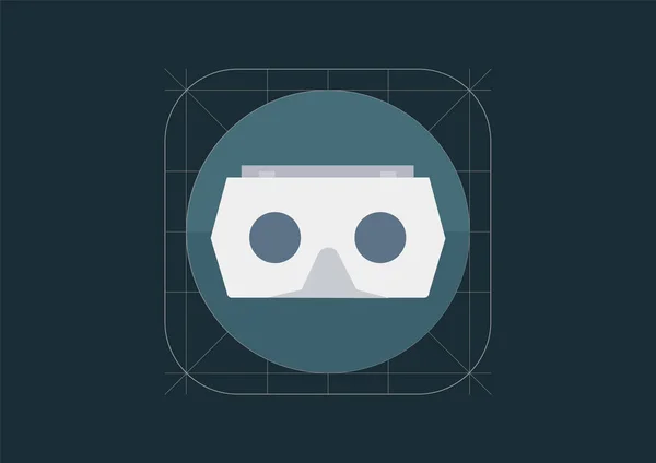 Sanal gerçeklik dişli vektör simgesi. Malzeme tasarımı VR kask.