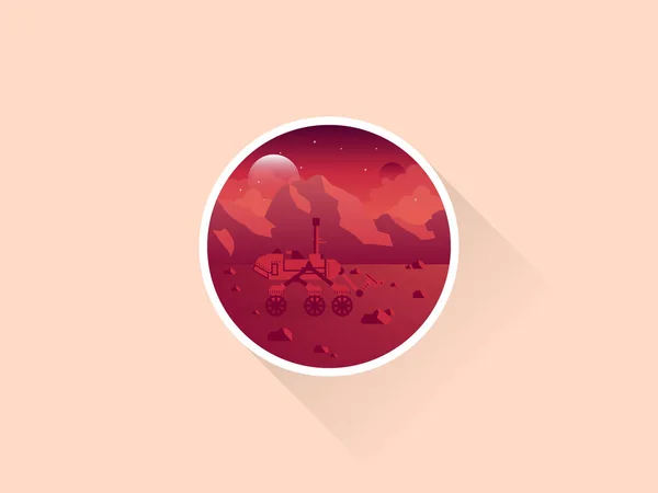 Mars Rover simge vektör çizim konulu uzay araştırmaları ve kolonizasyon mars.