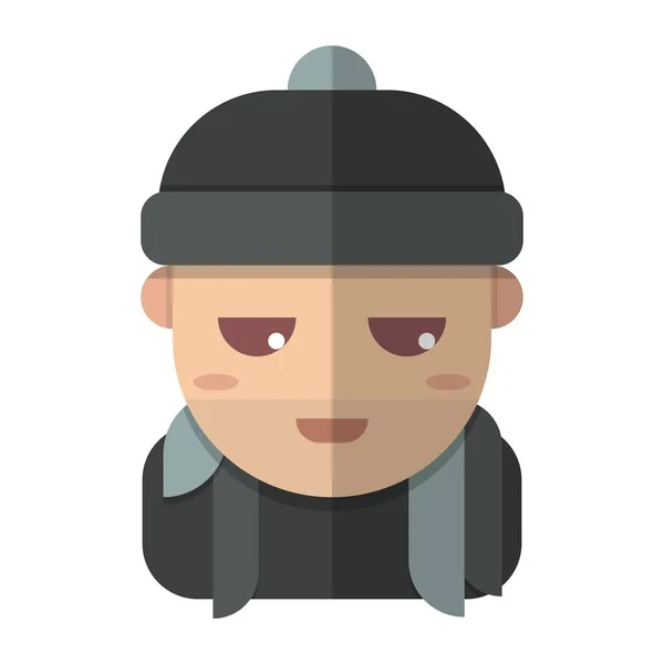 Düz malzeme tasarım vektör avatar simgesi çizgi film