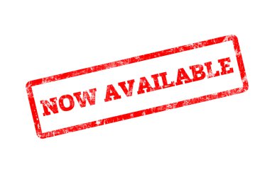 Kırmızı damga ile mevcut yazıt beyaz izole