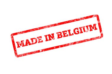 Belçika yazıt üzerinde beyaz izole kırmızı damga ile yapılan