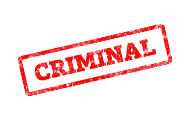 beyaz üzerinde izole ceza yazıt ile kırmızı damga