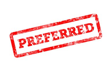 tercih edilen yazıt üzerinde beyaz izole kırmızı pul