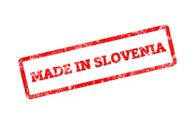 Slovenya yazıt üzerinde beyaz izole kırmızı damga ile yapılan