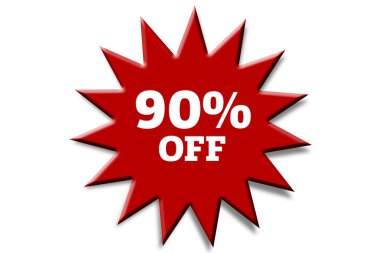 yazıt üzerinde beyaz izole kapalı % 90'ı ile kırmızı pul