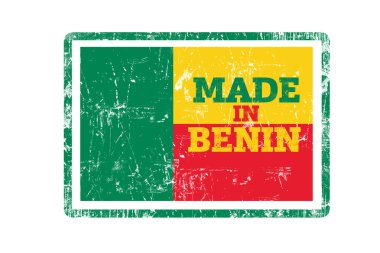 Benin yazıt üzerinde beyaz izole kırmızı damga ile yapılan