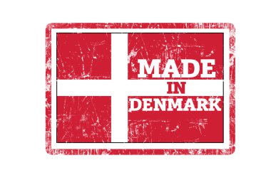 Danimarka yazıt üzerinde beyaz izole kırmızı damga ile yapılan