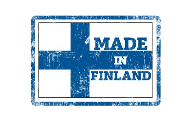 Finlandiya yazıt üzerinde beyaz izole kırmızı damga ile yapılan