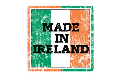 İrlanda yazıt üzerinde beyaz izole kırmızı damga ile yapılan