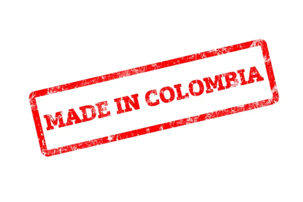 Sello Rojo Con Inscripción Colombia Aislada Blanco — Foto de Stock