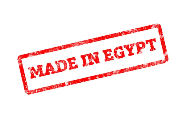 Rode Stempel Met Gemaakt Egypte Opschrift Geïsoleerd Wit — Stockfoto