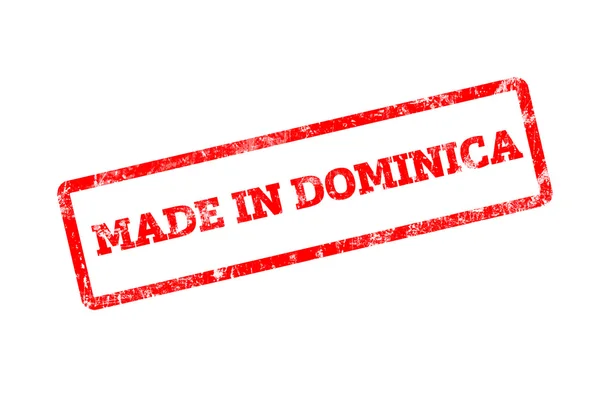 Timbro Rosso Con Iscrizione Dominica Isolata Bianco — Foto Stock