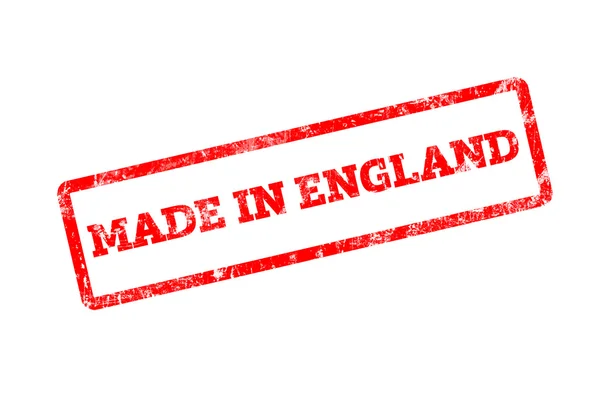 Carimbo Vermelho Com Inscrições Fabricadas England Isolado Sobre Branco — Fotografia de Stock