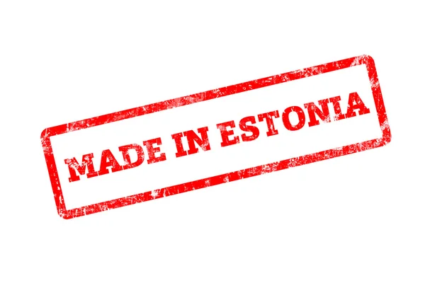 Sello Rojo Con Inscripción Estonia Aislada Blanco — Foto de Stock
