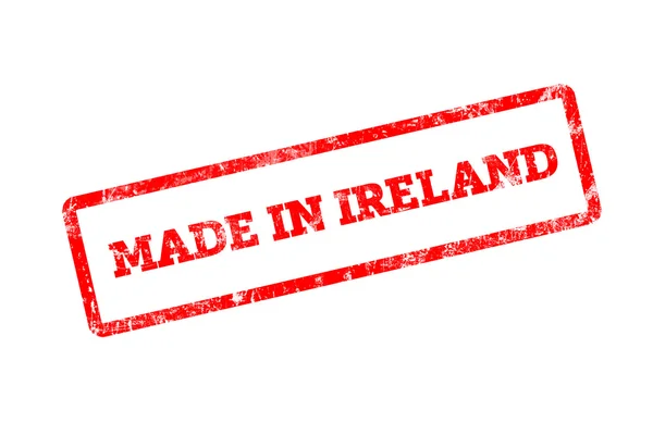 Carimbo Vermelho Com Inscrições Feitas Irlanda Isoladas Branco — Fotografia de Stock