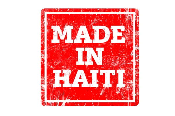 Красный Штамп Надписью Haiti Изолированной Белом — стоковое фото