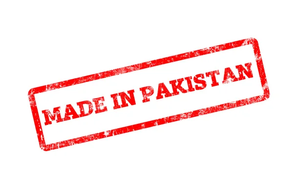 Rode Stempel Met Gemaakt Pakistan Inscriptie Geïsoleerd Wit — Stockfoto