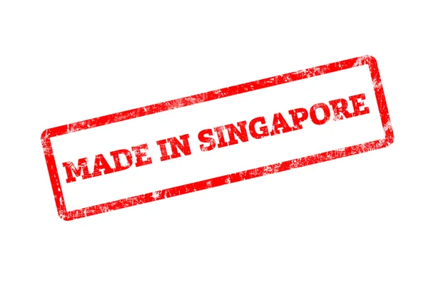 Röd Stämpel Med Gjort Singapore Inskrift Isolerad Vit — Stockfoto