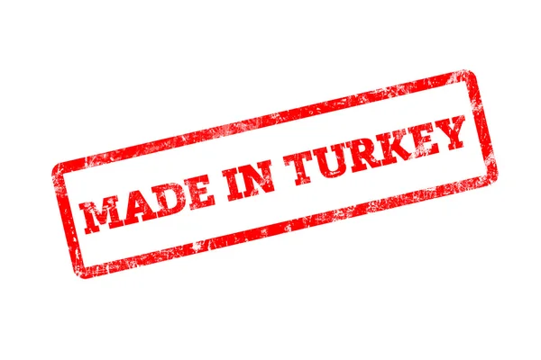 Red Stamp Made Turkey Inscription Isolated White — Stock Photo, Image