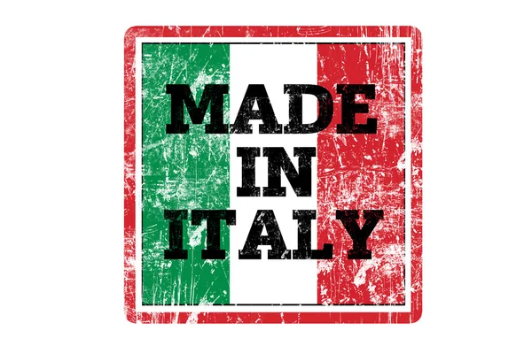 红色邮票与意大利做题字查出在白色 — 图库照片