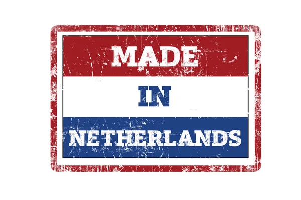 Red Stamp Made Netherlands Inscription Isolated White — Stock Photo, Image