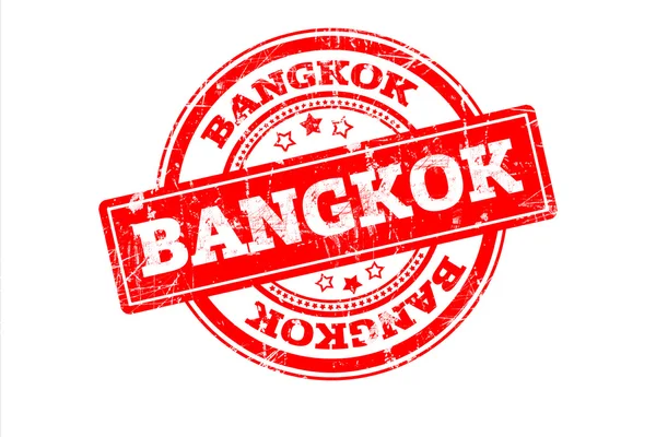 Czerwony Znaczek Napisem Bangkok Białym Tle — Zdjęcie stockowe