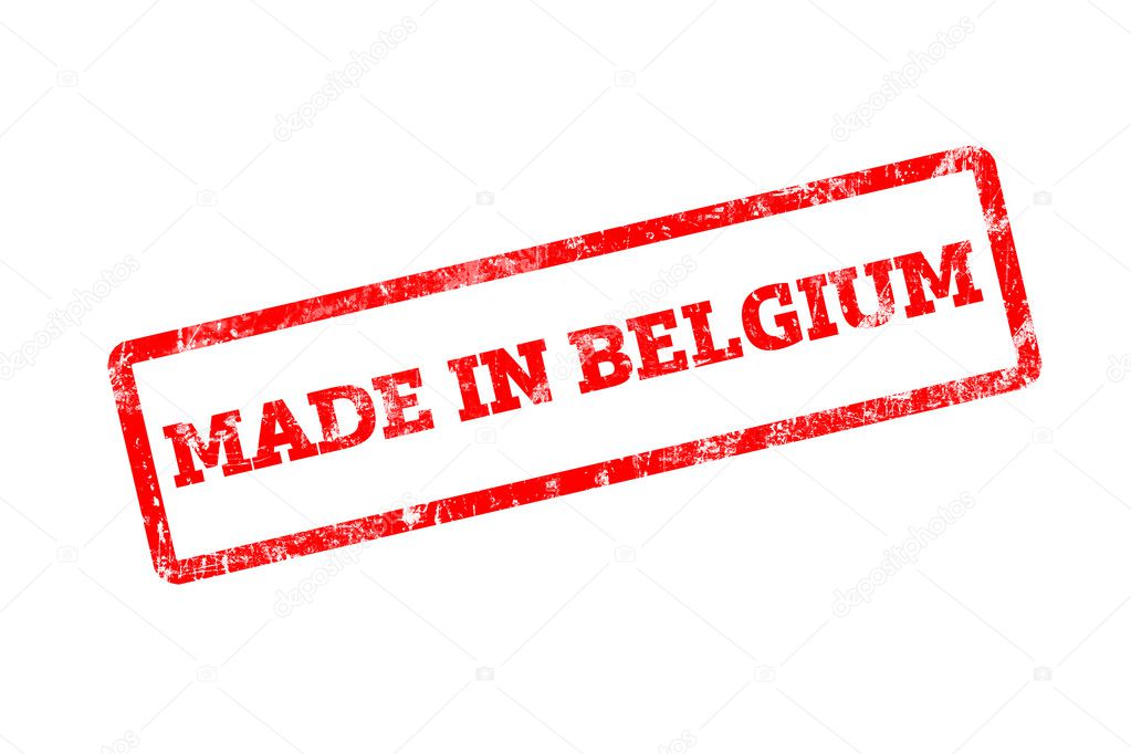 Czerwony Znaczek Wykonane Belgii Napis Białym Tle