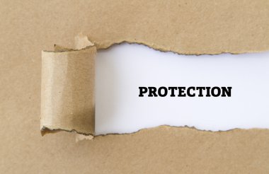 Koruma yazıt karton delik içinde