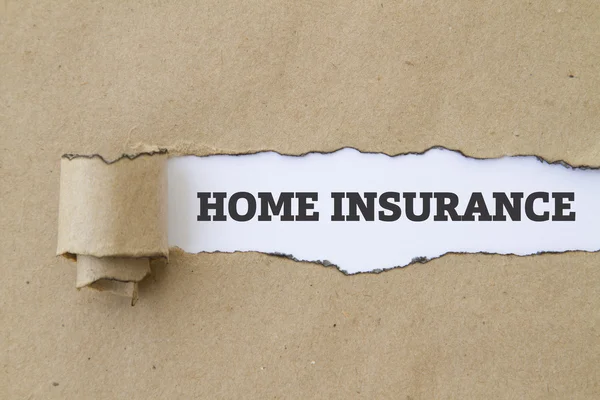 Home Insurance Inscription Hole Cardboard — Stock Photo, Image