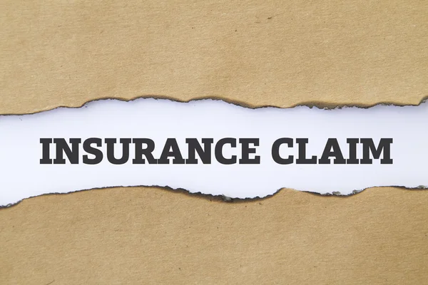 Insurance Claim Inscription Hole Cardboard — Stock Photo, Image