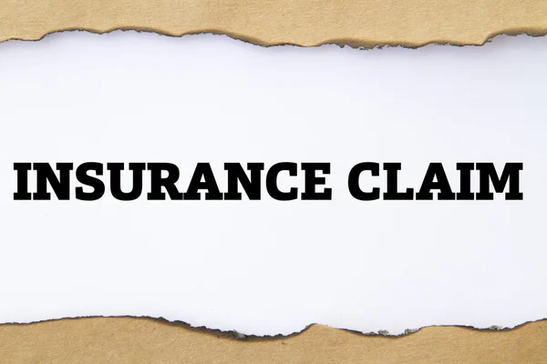 Insurance Claim Inscription Hole Cardboard — Stock Photo, Image