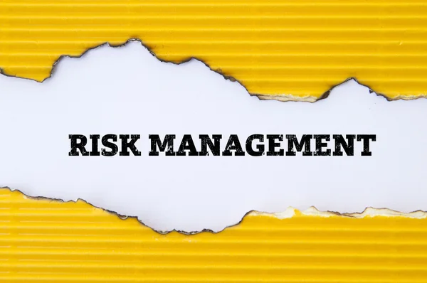 Risk Management Inscription Hole Cardboard — Stock Photo, Image