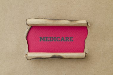 Medicare yazıt karton delik içinde